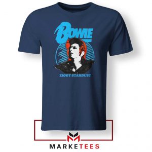 David Bowie Singer Ziggy Stardust Navy Blue Tshirt