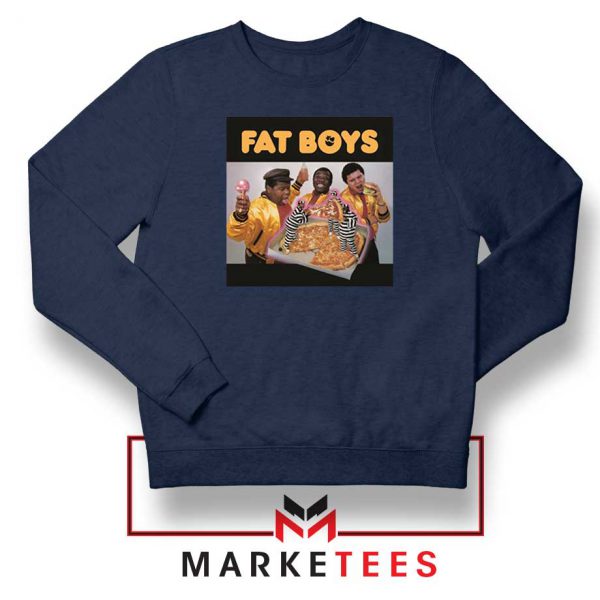 Fat Boys 80s Rap Cool New Navy Blue Sweatshirt