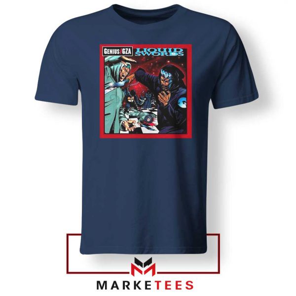 GZA Liquid Swords Album Navy Blue Tshirt