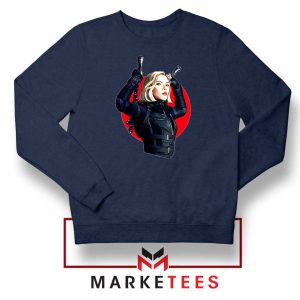 Marvels Black Widow Superhero Navy Blue Sweatshirt