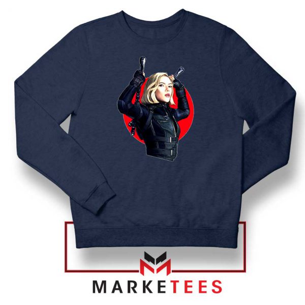 Marvels Black Widow Superhero Navy Blue Sweatshirt