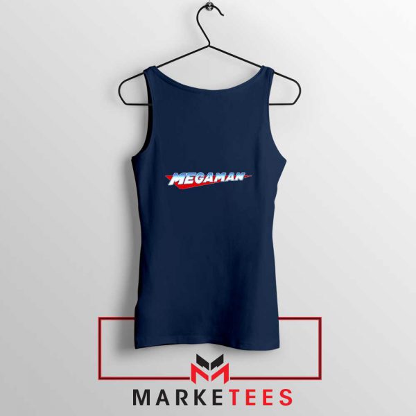 Mega Man Logo Gaming Navy Blue Tank Top