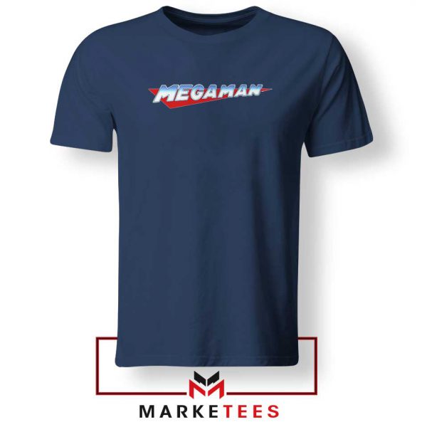 Mega Man Logo Gaming Navy Blue Tshirt