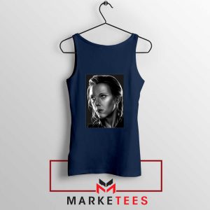 Natasha Romanoff Portrait Cheap Navy Blue Tank Top