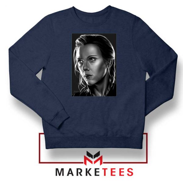 Natasha Romanoff Portrait Navy Blue Sweatshirt