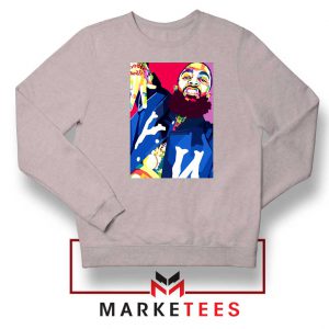 Nipsey Hussle Art Illustration Sport Grey Sweatshirt