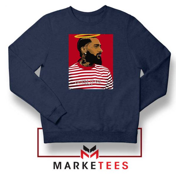 Nipsey Hussle RIP Rapper Navy Blue Sweatshirt