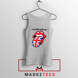 Rolling Stones Band UK Tongue Grey Tank Top