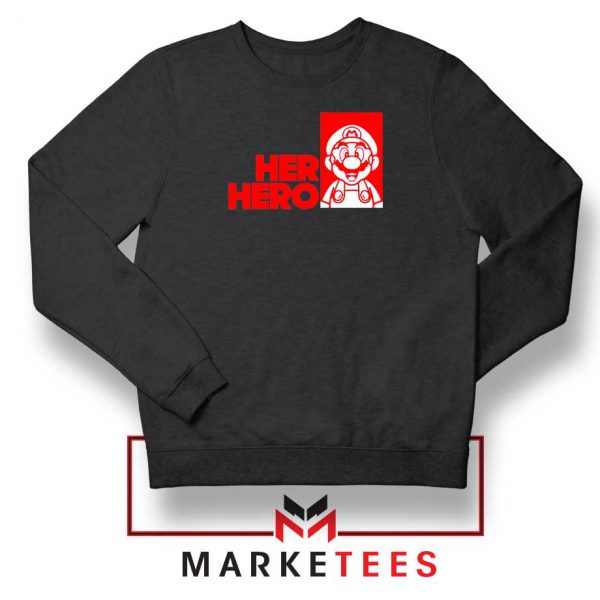 Super Mario Game Her Hero Black Sweatshirt