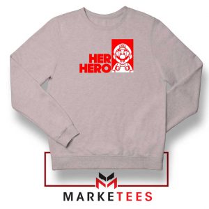 Super Mario Game Her Hero Grey Sweatshirt