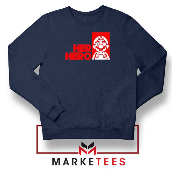 Super Mario Game Her Hero Navy Blue Sweatshirt