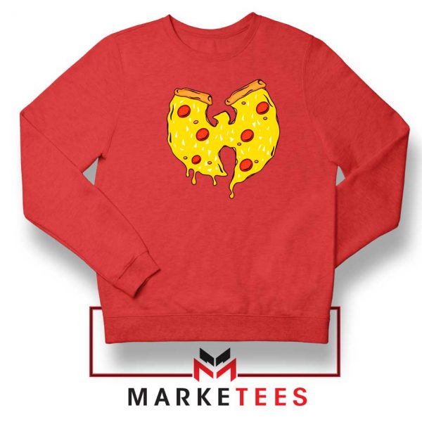 Wu Tang Pizza Funny Hip Hop Red Sweatshirt