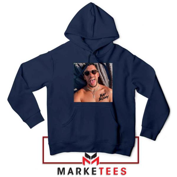 Bad Bunny Musician Reggaeton Navy Blue Hoodie