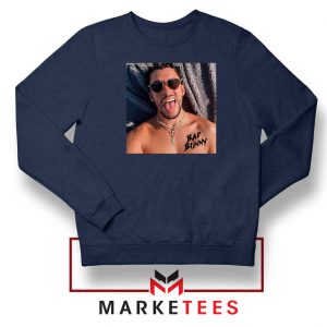 Bad Bunny Musician Reggaeton Navy Blue Sweatshirt