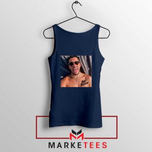 Bad Bunny Musician Reggaeton Navy Blue Tank Top