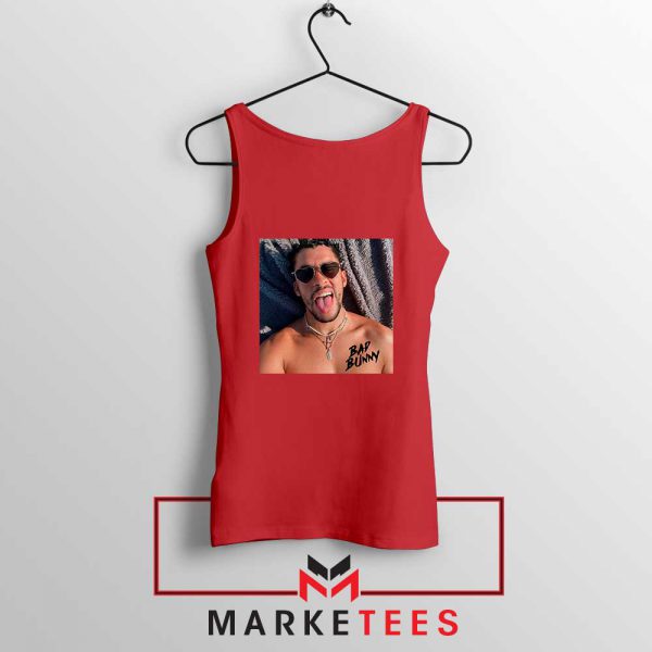 Bad Bunny Musician Reggaeton Red Tank Top