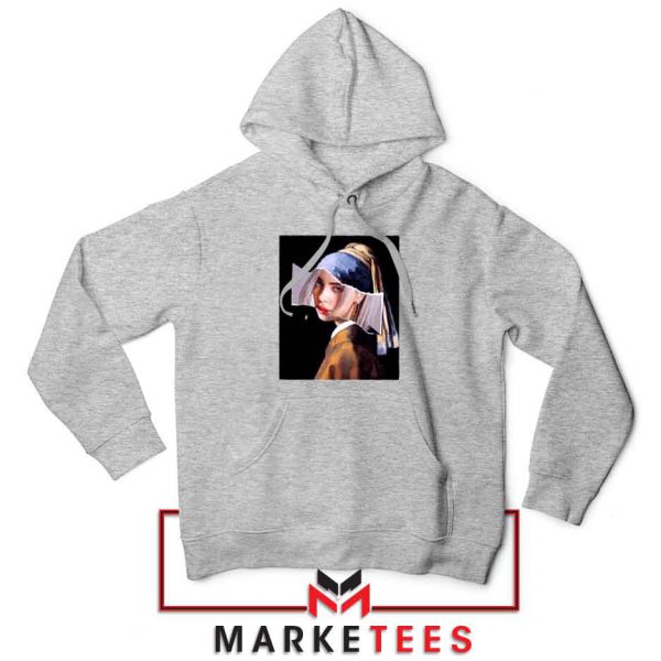 Billie Eilish Art Parody Grey Hoodie