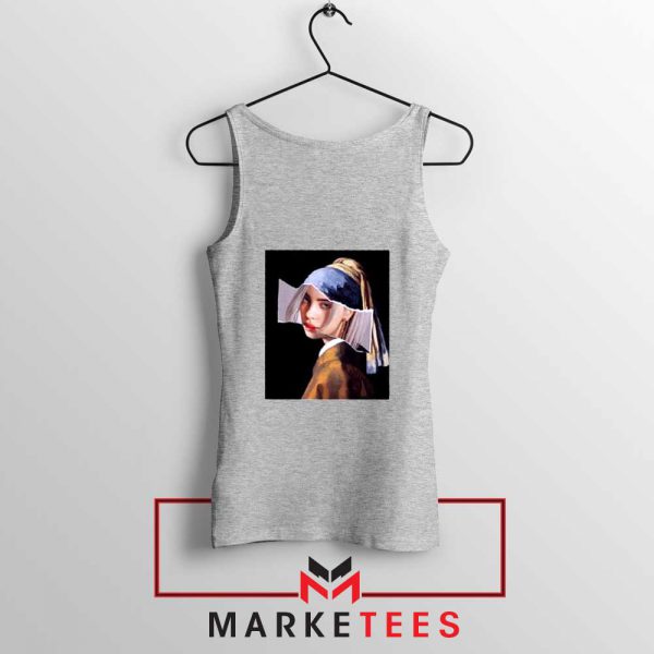 Billie Eilish Art Parody Grey Tank Top