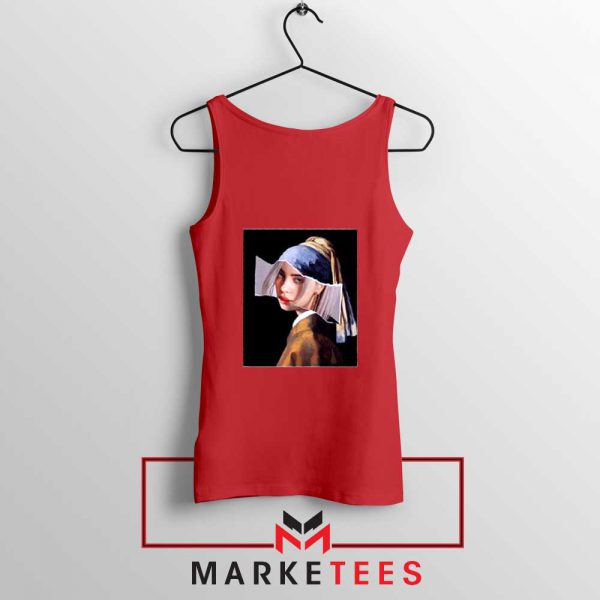 Billie Eilish Art Parody Red Tank Top