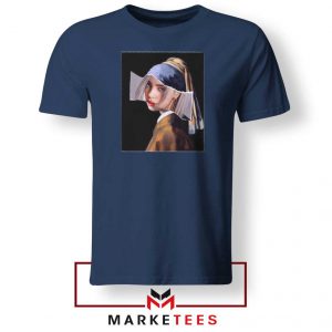 Billie Eilish Art Singer Parody Navy Blue Tshirt