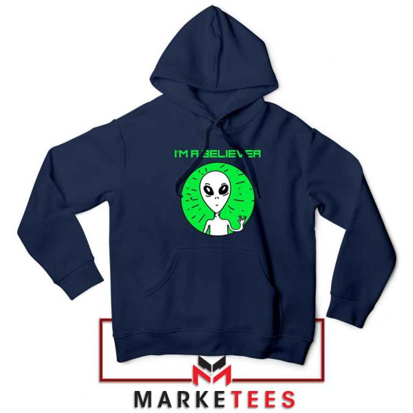 I am A Believer Alien Navy Blue Hoodie