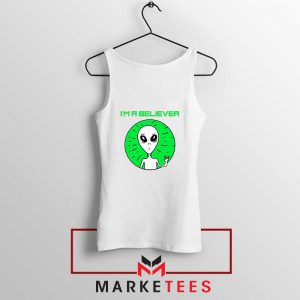 I am A Believer Alien White Tank Top