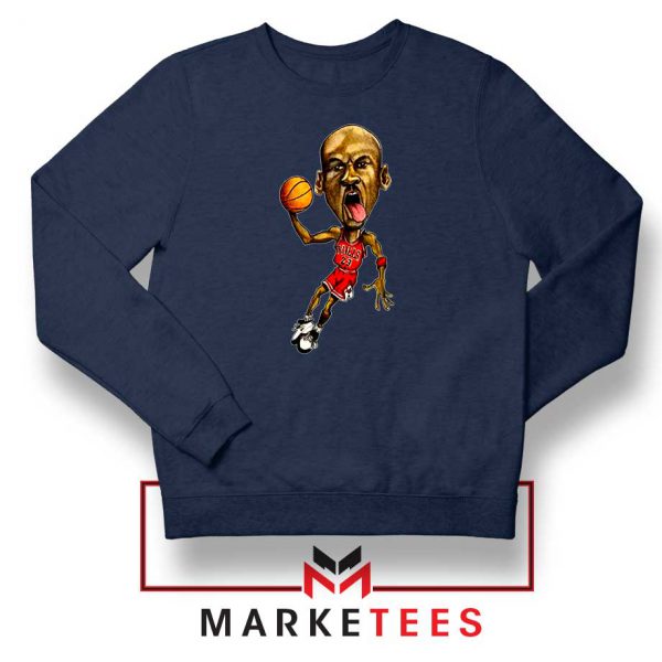 Michael Jordan Caricature NBA Navy Blue Sweatshirt