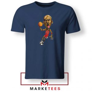 Michael Jordan Caricature NBA Navy Blue Tshirt