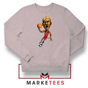 Michael Jordan Caricature NBA Sport Grey Sweatshirt
