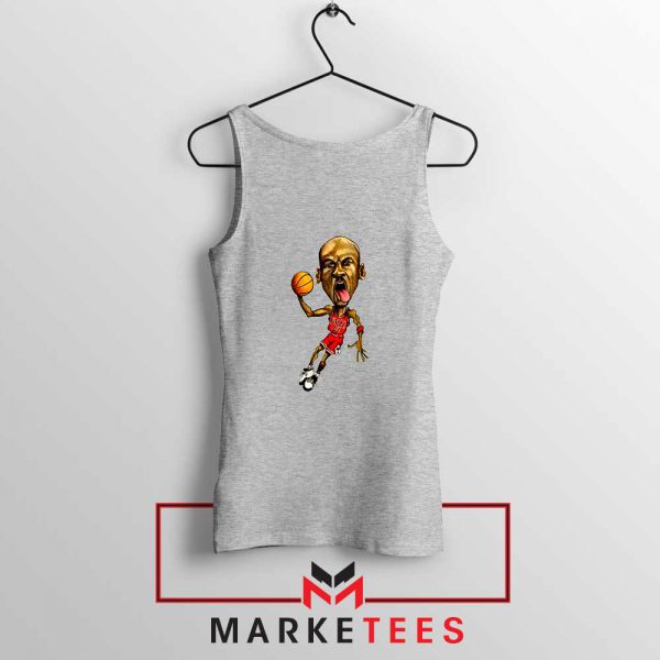 Michael Jordan Caricature NBA Sport Grey Tank Top