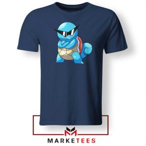 Squirtle Shades Pokemon Design Navy Blue Tshirt