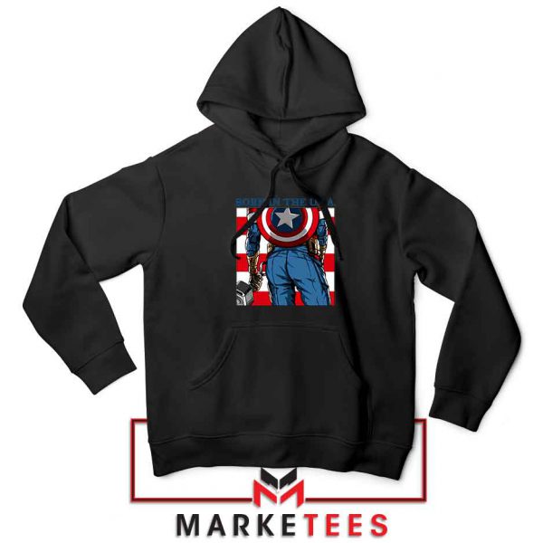 Captain America Ass Hero Black Hoodie