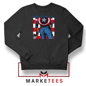 Captain America Ass Hero Black Sweatshirt