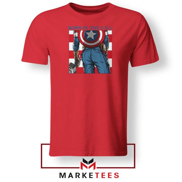 Captain America Ass Hero Red Tshirt
