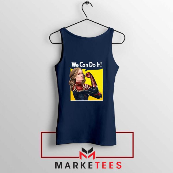 Carol Danvers Riveter Womens Navy Blue Tank Top