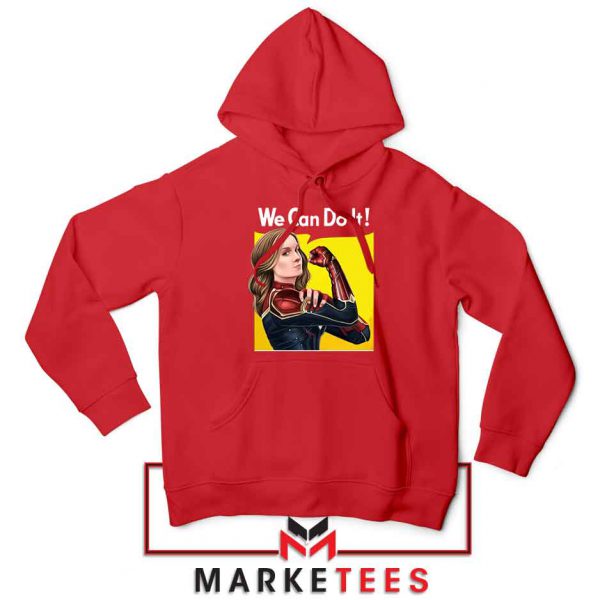 Carol Danvers Riveter Womens Red Hoodie