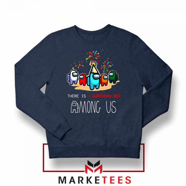 Among Us Gaming Birthday Navy Blue Sweatshirt