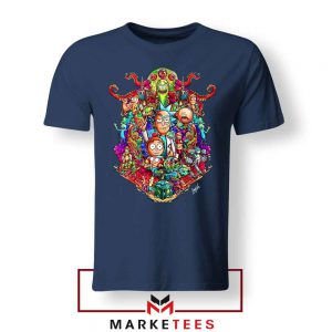 Animated Sitcom Rick and Morty Navy Blue Tshirt