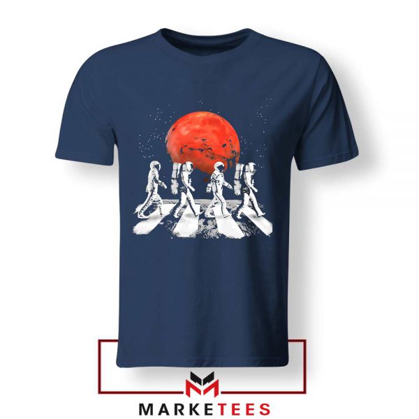 Astronaut Abbey Road The Beatles Navy Blue Tshirt