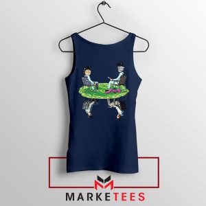 Breaking Bad Rick Morty Jesse Navy Blue Tank Top