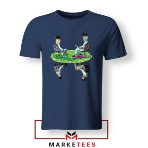 Breaking Bad Rick Morty Jesse Navy Blue Tshirt