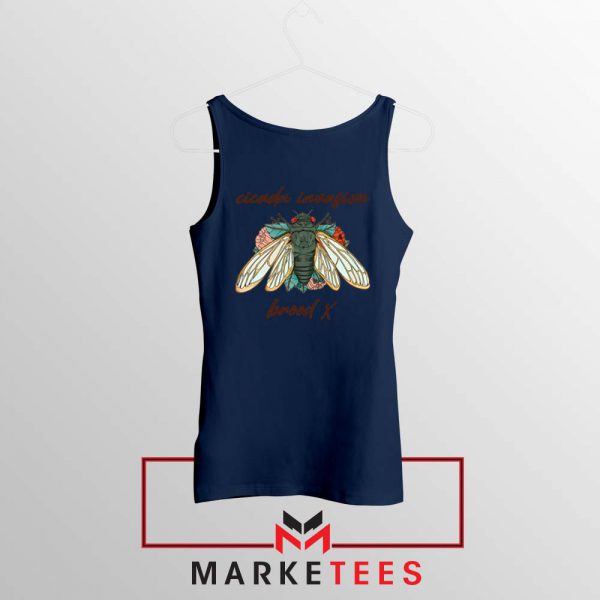 Brood X Cicada Invasion 2021 Navy Blue Tank Top