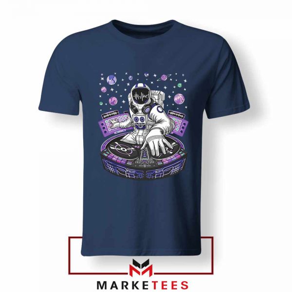 Buy Funny Astronaut DJ Music Navy Blue Tshirt