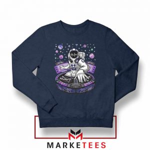 Buy Funny Astronaut DJ Navy Blue Sweatshirt