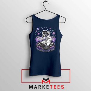 Buy Funny Astronaut Music DJ Navy Blue Tank Top