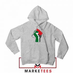 Free Palestine Rise Your Hand Sport Grey Hoodie