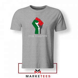 Free Palestine Rise Your Hand Sport Grey Tshirt