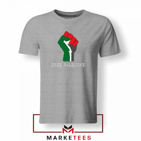 Free Palestine Rise Your Hand Sport Grey Tshirt