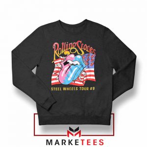 Steel Wheels Rolling Stones Black Sweatshirt