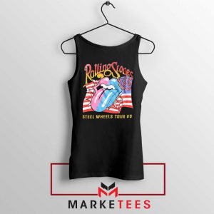 Steel Wheels Rolling Stones Black Tank Top